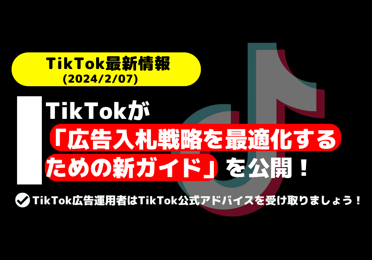 TikTokが広告入札戦略を最適化するための新ガイドを公開！TikTok広告運用者へTikTok公式からアドバイス！