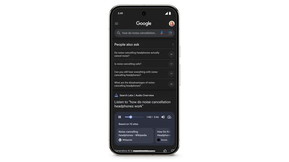 Google検索結果を音声データで聞く機能（Audio Overviews）がSearch Labsに導入！