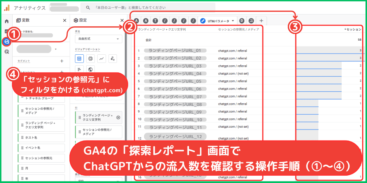 GA4の「レポート」でChatGPTからWebサイトへの流入数を確認する方法（手順解説）