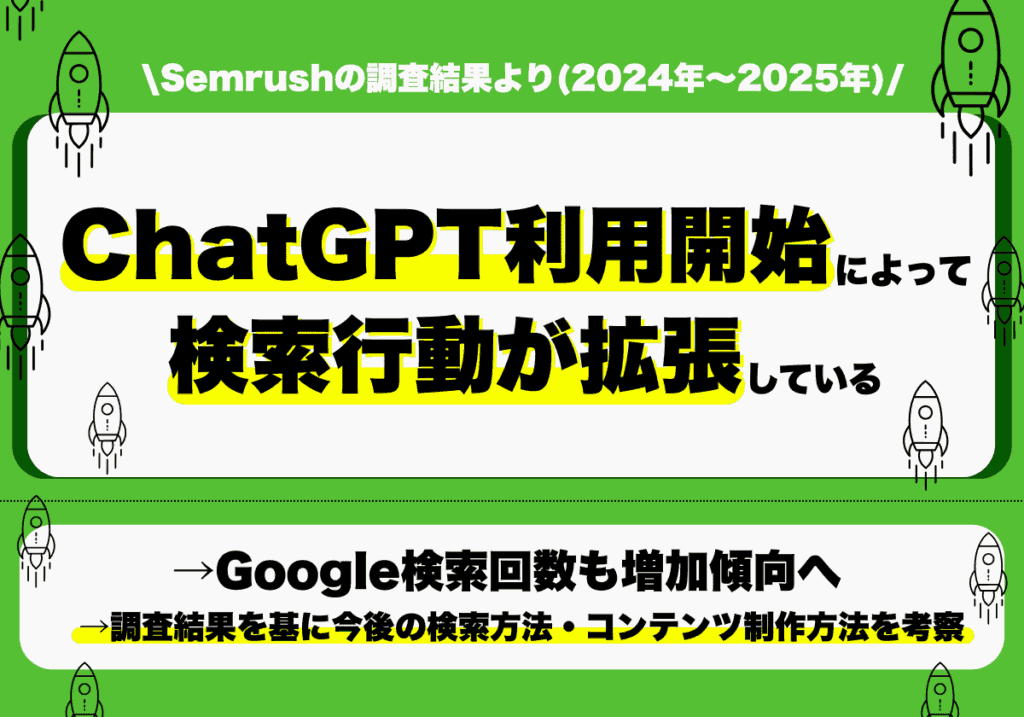 ChatGPT利用開始によって検索行動が拡張、Google検索回数も増加傾向へ（Semrushの2024年～2025年調査結果から考察）