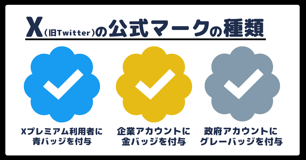 X（旧Twitter）の公式マークの色の種類（3種類）
