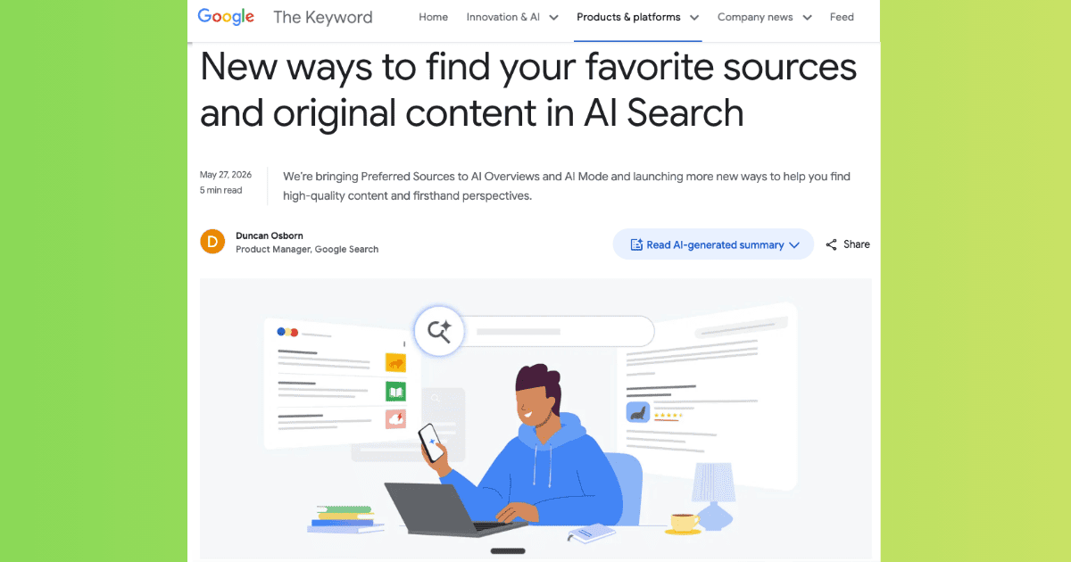 GoogleがAI検索に「優先ソース」を拡大！AI Overviews・AIモードでお気に入りサイトが優先表示に